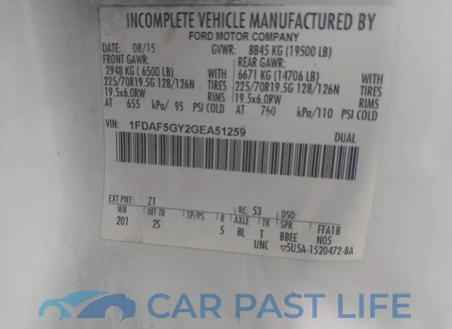 1FDAF5GY2GEA51259# 8