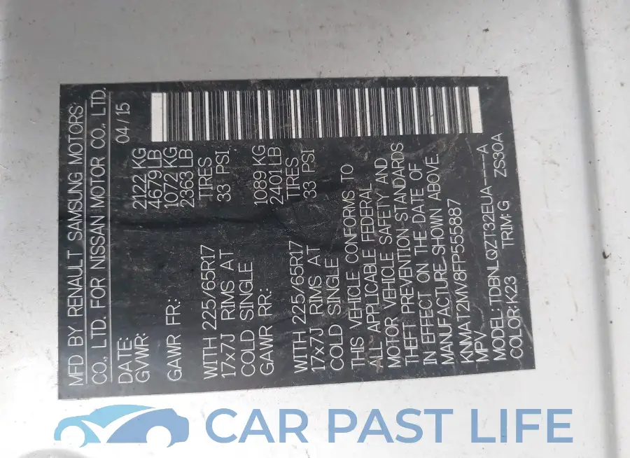 KNMAT2MV8FP555887# 9