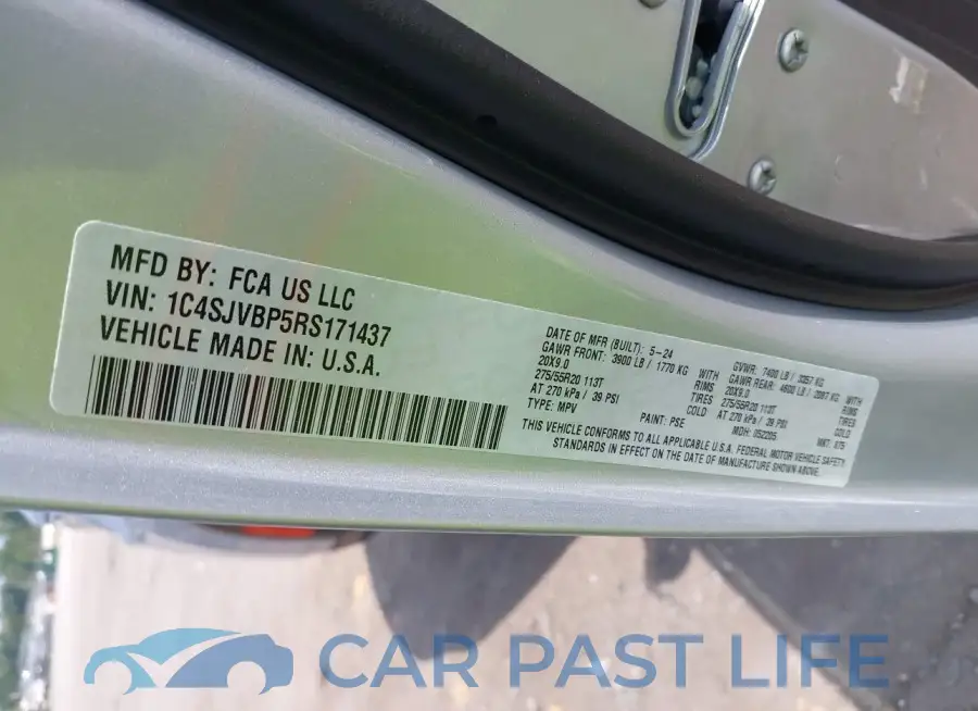 1C4SJVBP5RS171437# 9