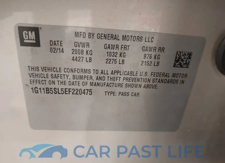 1G11B5SL5EF220475# 9