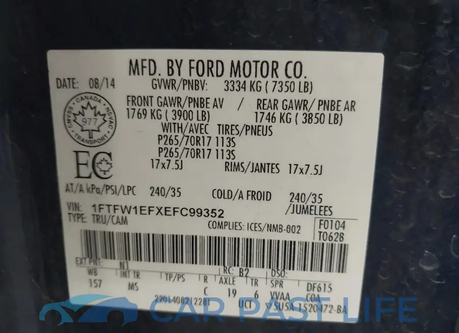 1FTFW1EFXEFC99352# 9
