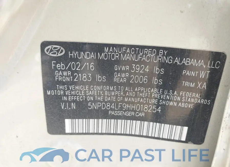 5NPD84LF9HH018254# 9