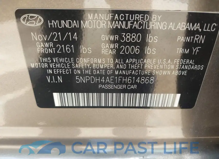 5NPDH4AE1FH614868# 9