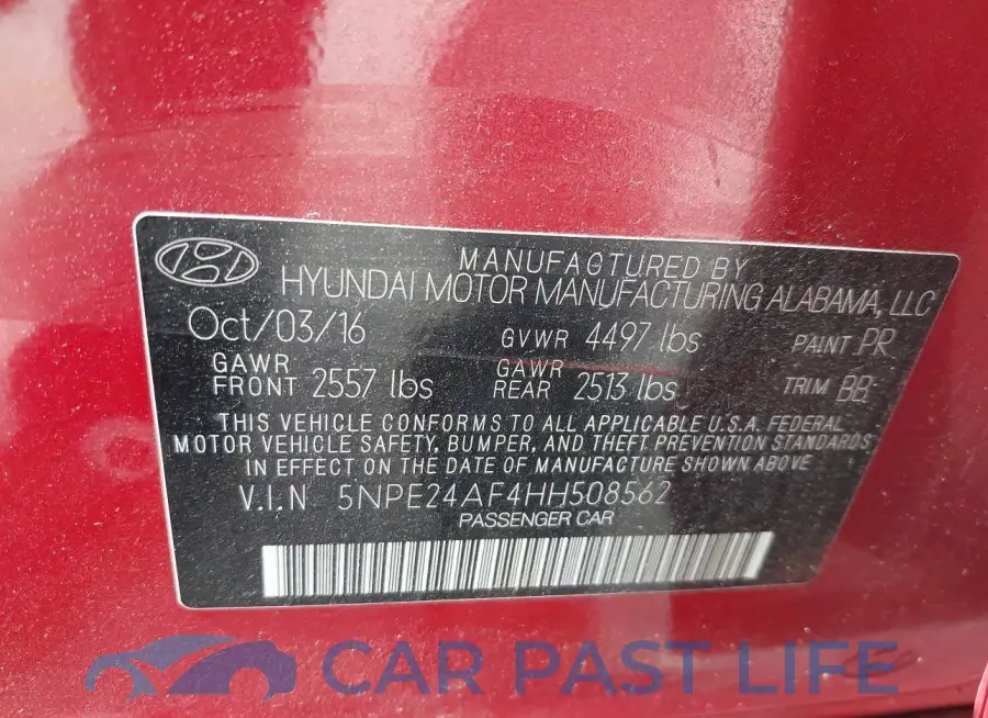 5NPE24AF4HH508562# 9