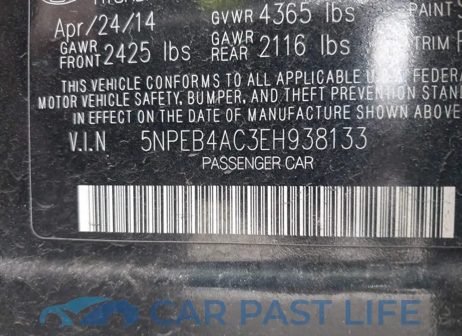5NPEB4AC3EH938133# 9