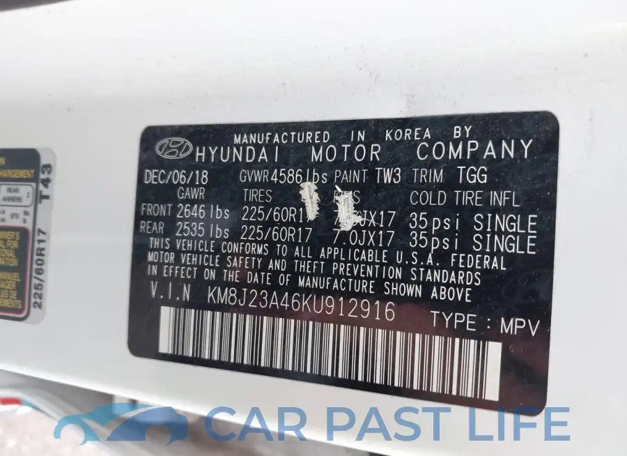 KM8J23A46KU912916# 9