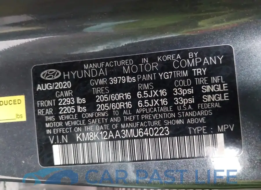 KM8K12AA3MU640223# 9