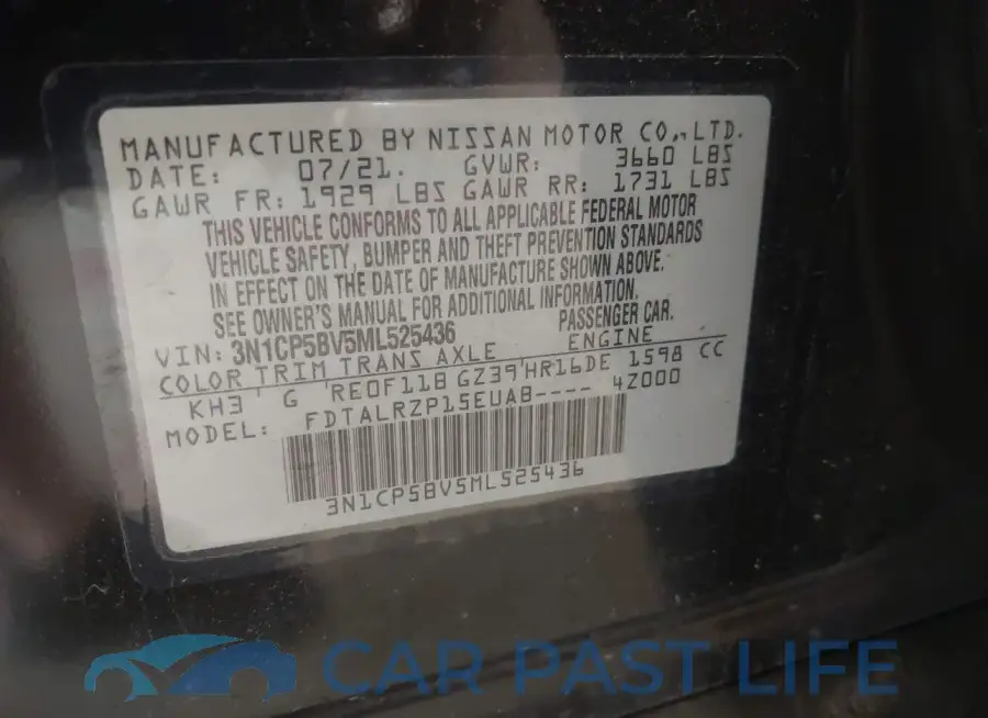 3N1CP5BV5ML525436# 9