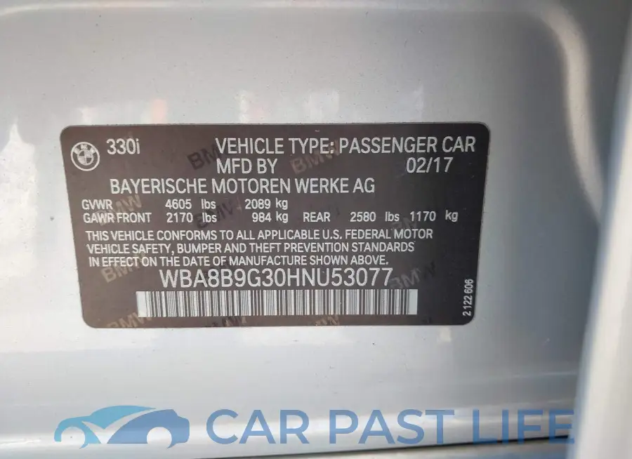 WBA8B9G30HNU53077# 9
