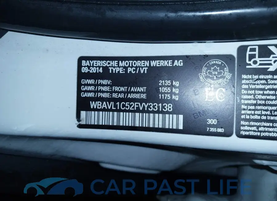 WBAVL1C52FVY33138# 9
