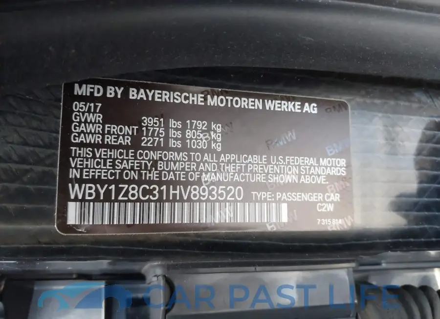 WBY1Z8C31HV893520# 9