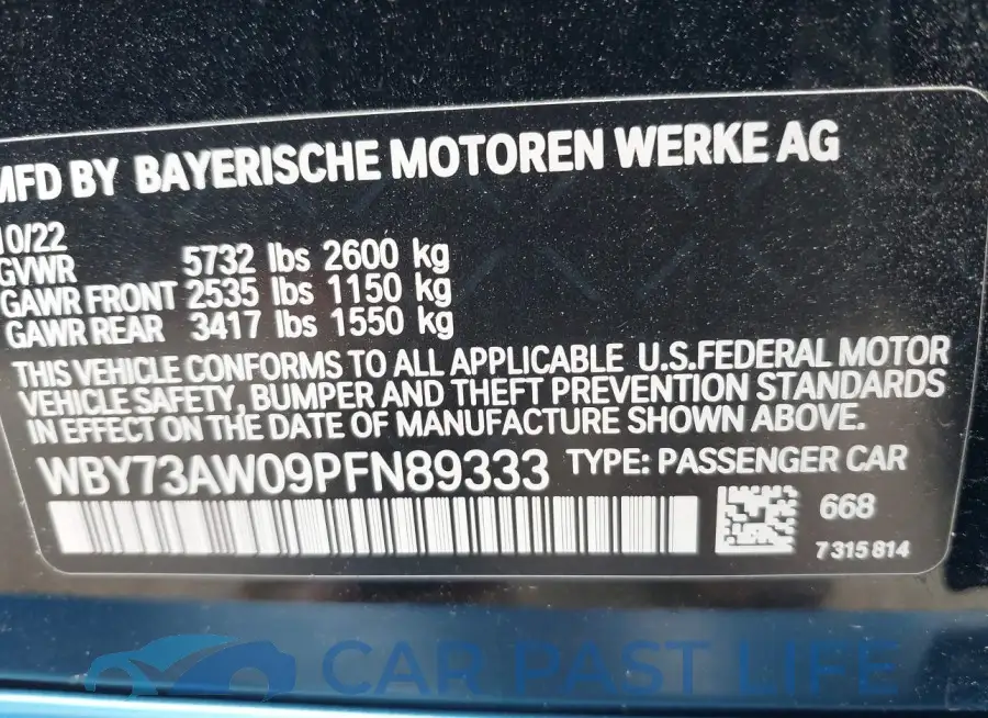 WBY73AW09PFN89333# 9