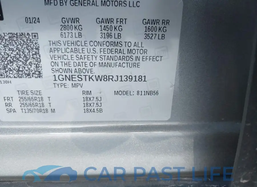 1GNESTKW8RJ139181# 9
