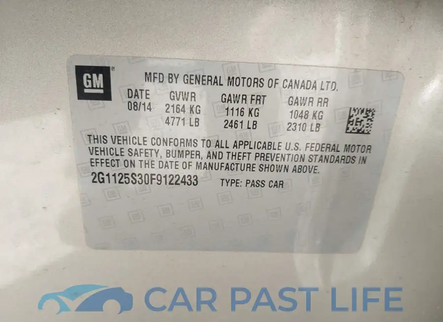 2G1125S30F9122433# 9