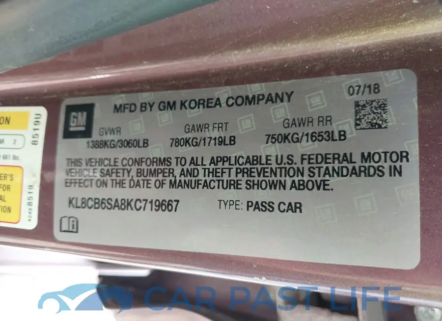 KL8CB6SA8KC719667# 9