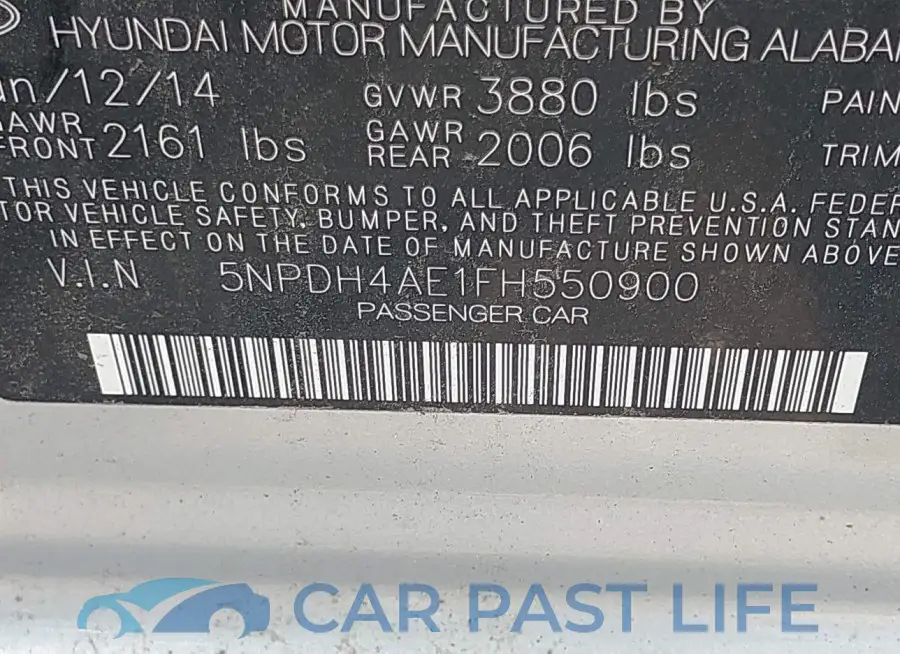 5NPDH4AE1FH550900# 9