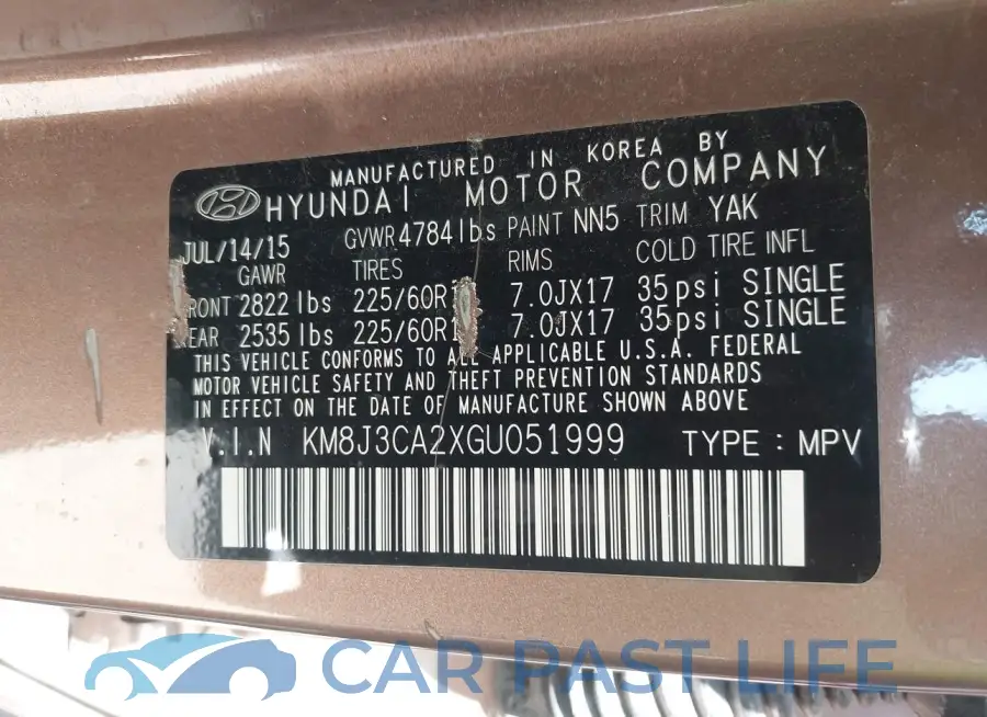 KM8J3CA2XGU051999# 9