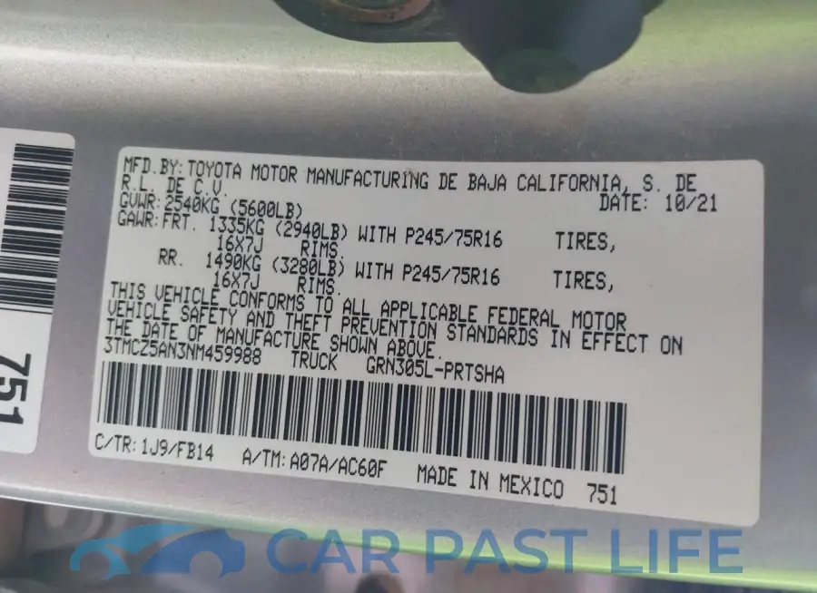 3TMCZ5AN3NM459988# 9