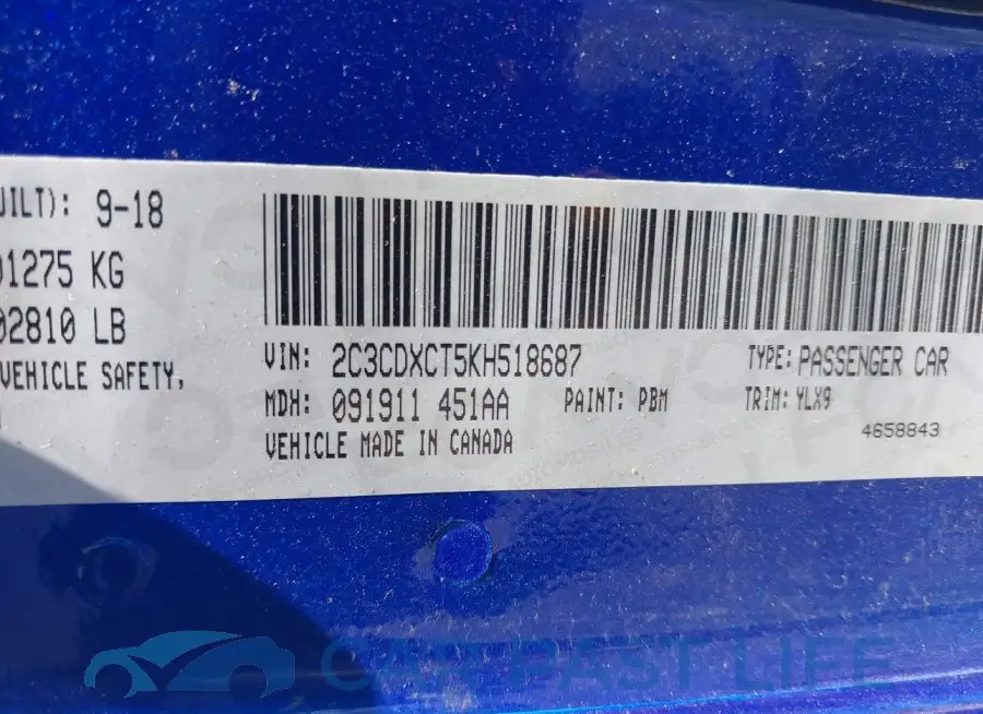 2C3CDXCT5KH518687# 9