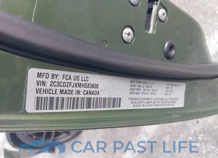 2C3CDZFJXMH583608# 9