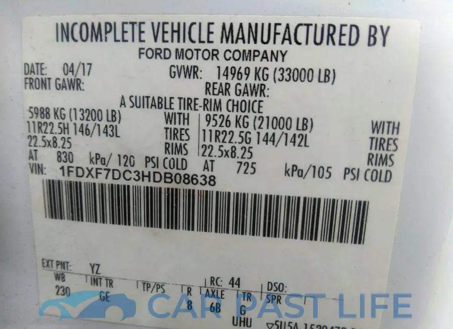 1FDXF7DC3HDB08638# 8