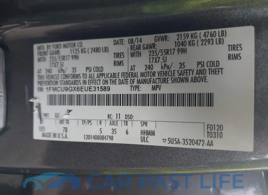 1FMCU9GX6EUE31589# 9