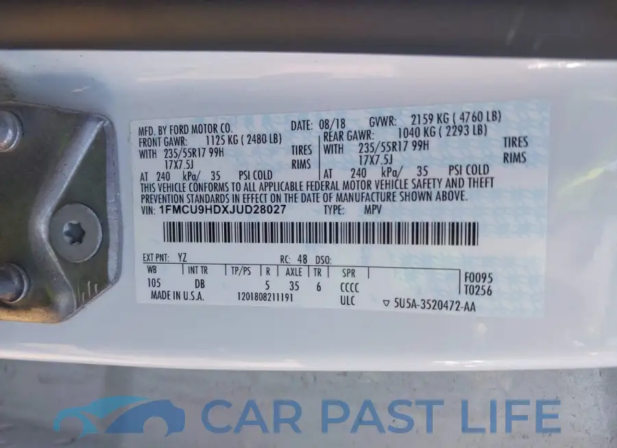 1FMCU9HDXJUD28027# 9