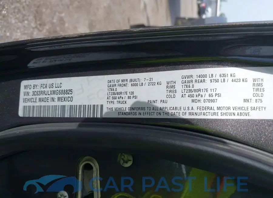 3C63RRJLXMG688825# 9