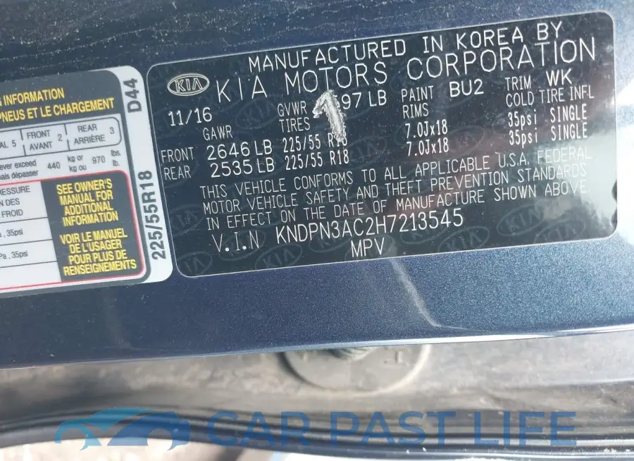 KNDPN3AC2H7213545# 9