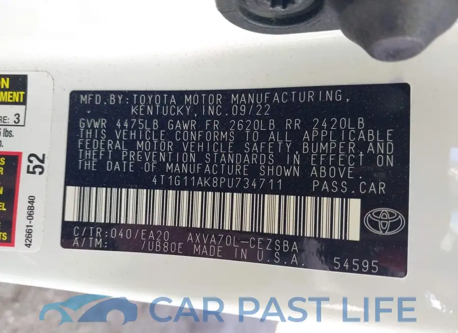 4T1G11AK8PU734711# 9
