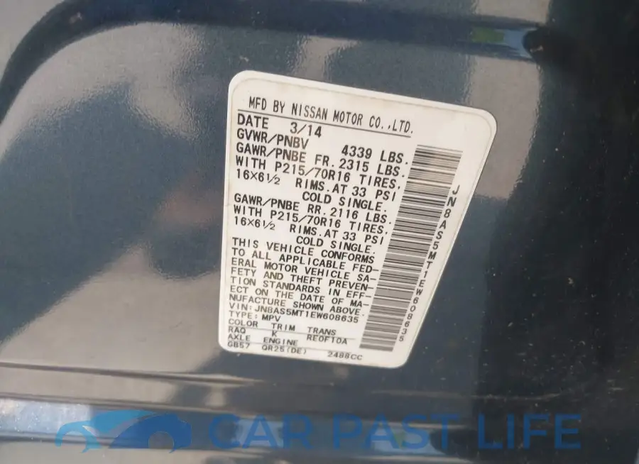 JN8AS5MT1EW608635# 9