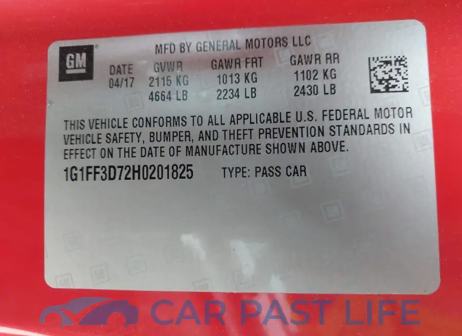 1G1FF3D72H0201825# 9