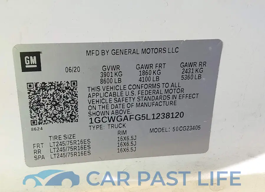 1GCWGAFG5L1238120# 9