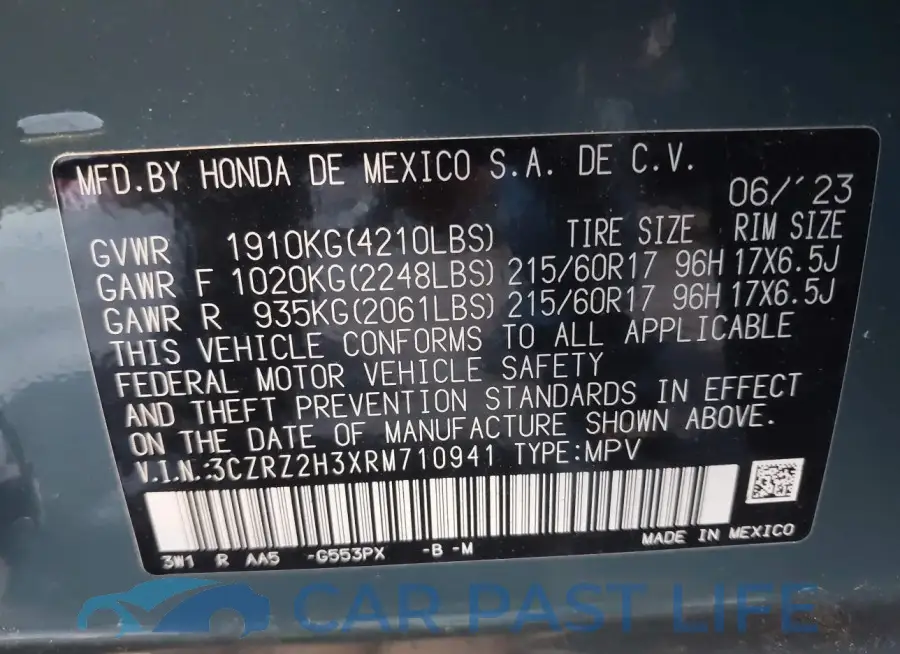 3CZRZ2H3XRM710941# 9