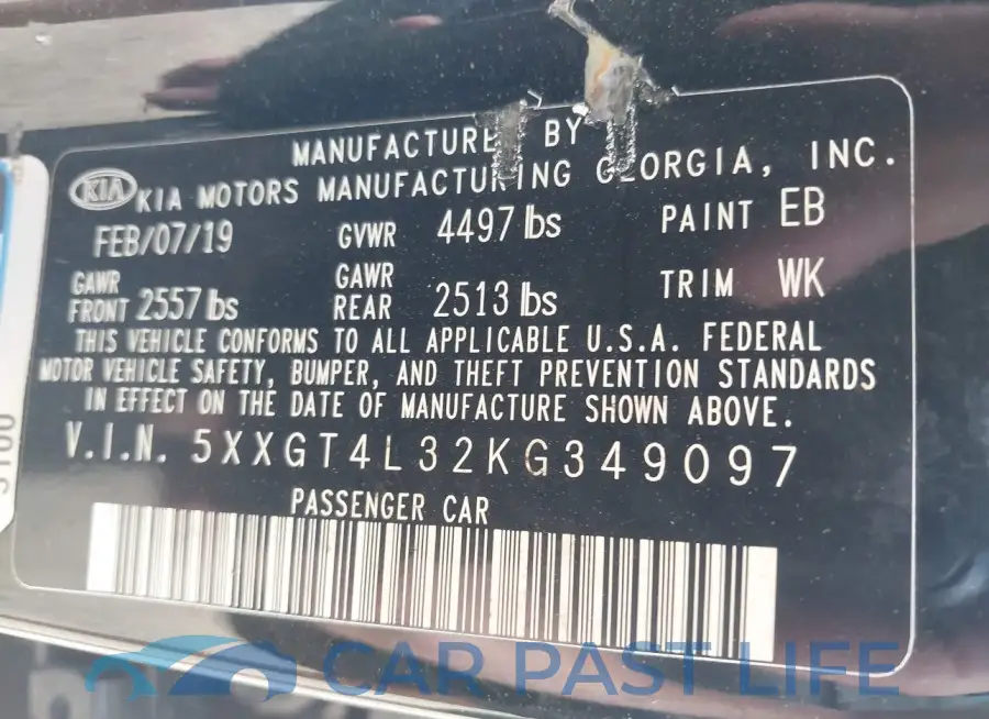 5XXGT4L32KG349097# 9
