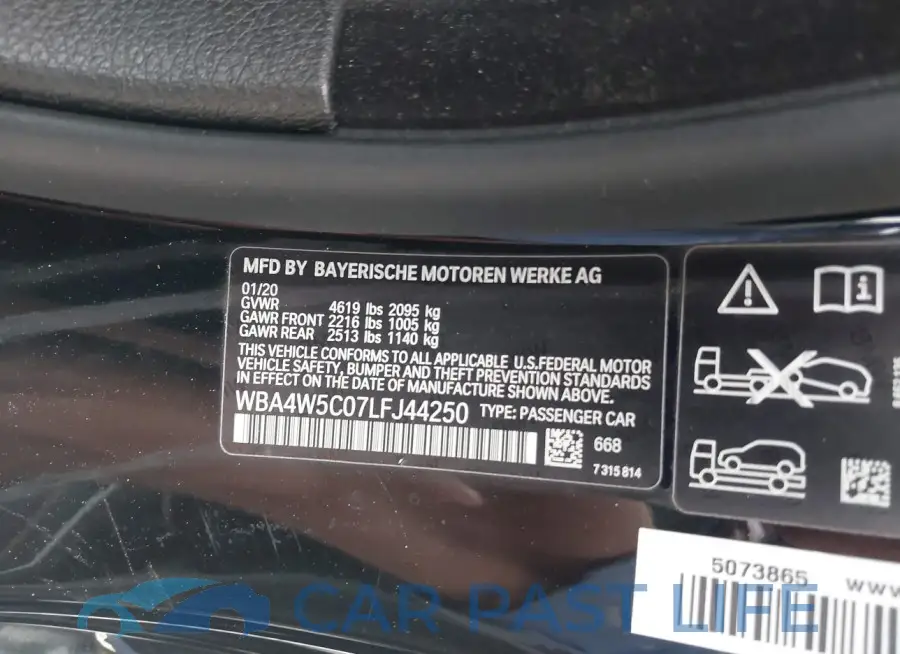 WBA4W5C07LFJ44250# 9