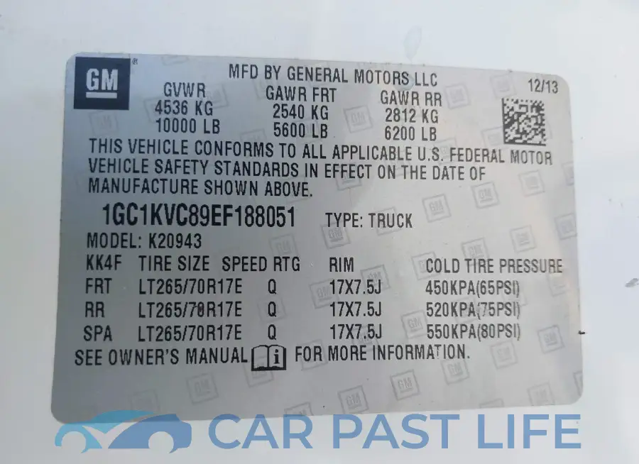 1GC1KVC89EF188051# 9