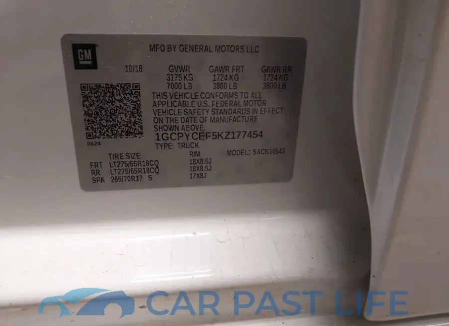 1GCPYCEF5KZ177454# 9