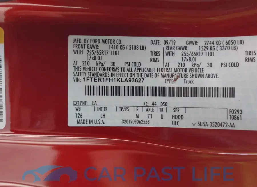 1FTER1FH1KLA93627# 9
