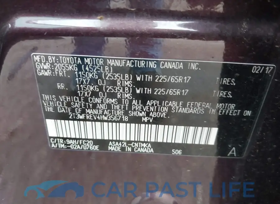 2T3WFREV4HW356718# 9