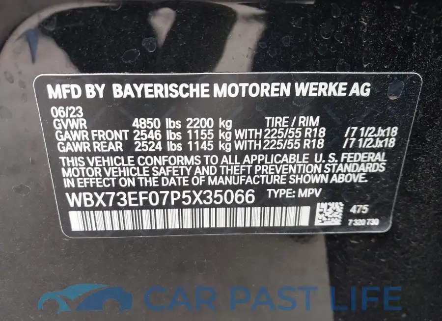 WBX73EF07P5X35066# 9
