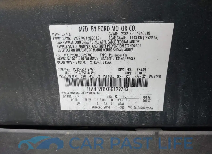 1FAHP2E8XGG129783# 9