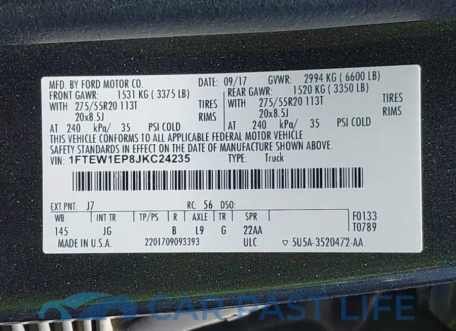 1FTEW1EP8JKC24235# 9
