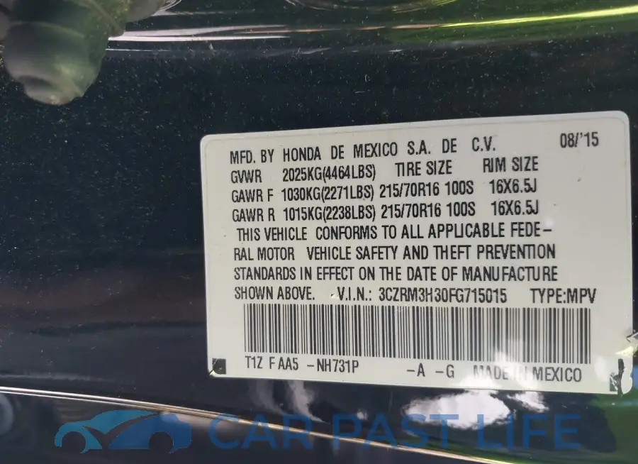 3CZRM3H30FG715015# 9