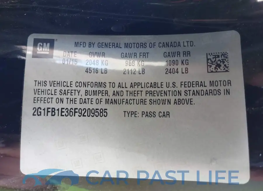 2G1FB1E36F9209585# 9