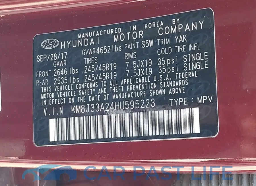 KM8J33A24HU595223# 9