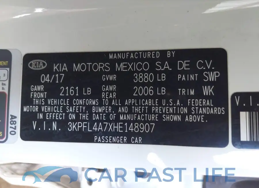 3KPFL4A7XHE148907# 9