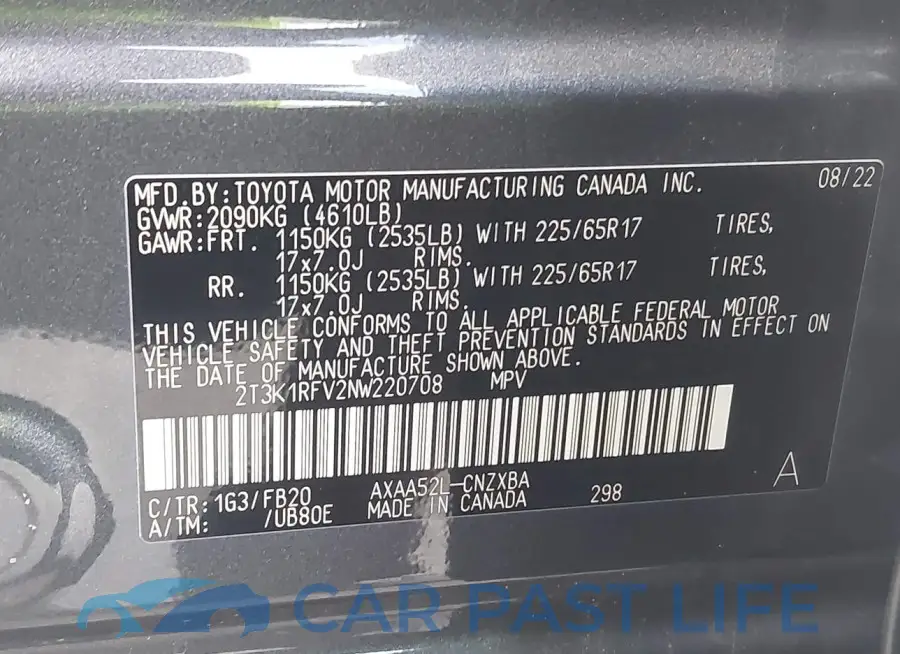 2T3K1RFV2NW220708# 9