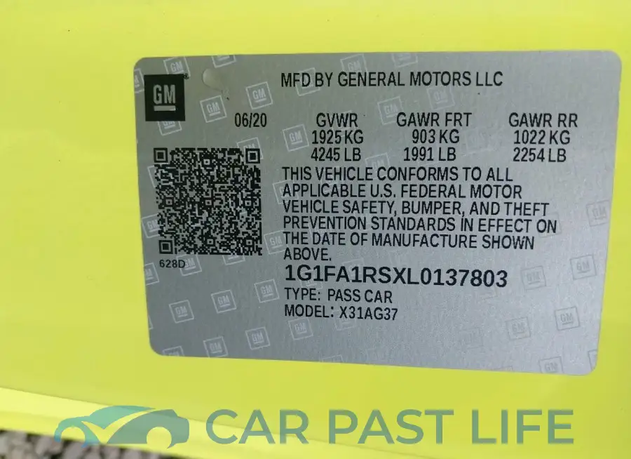 1G1FA1RSXL0137803# 9