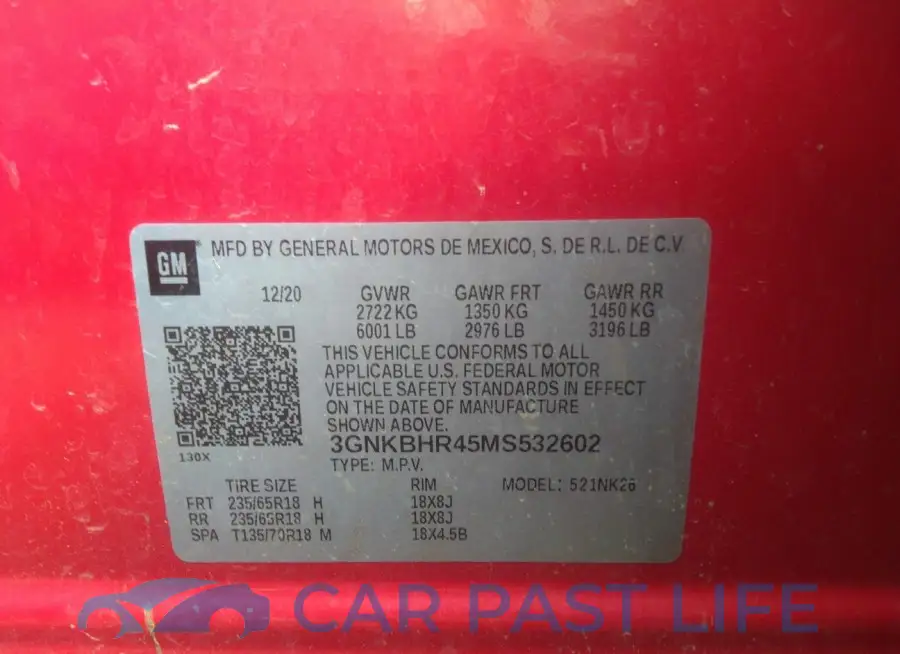 3GNKBHR45MS532602# 9